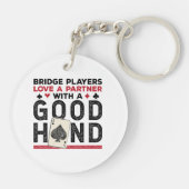 Grappige Brug Speler Partner Goede Hand Sleutelhanger (Achterkant)