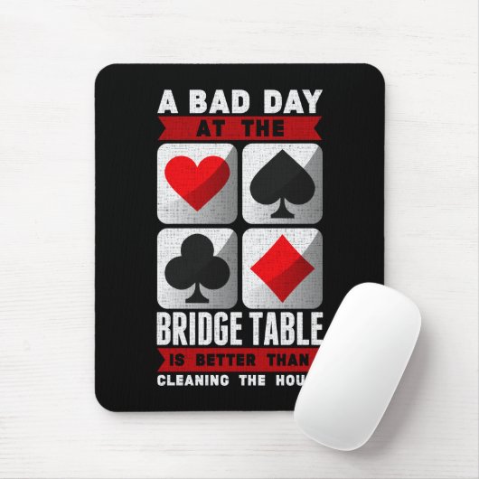 Grappige brugspeler een slechte dag aan de brugtaf muismat (Met muis)