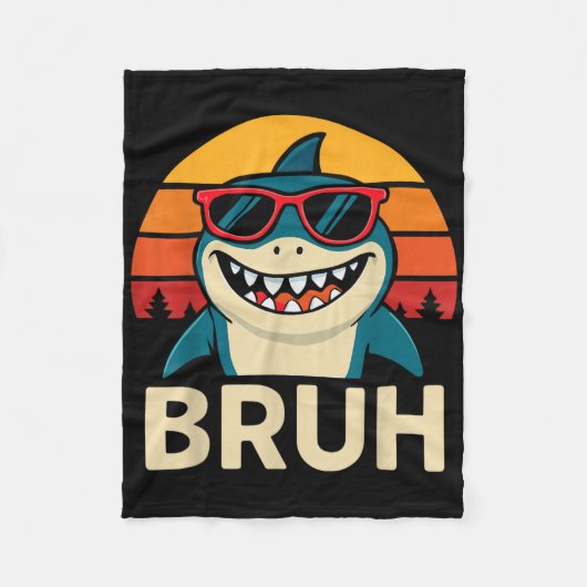 Grappige bruh haai met singles meme fleece deken (Voorkant)