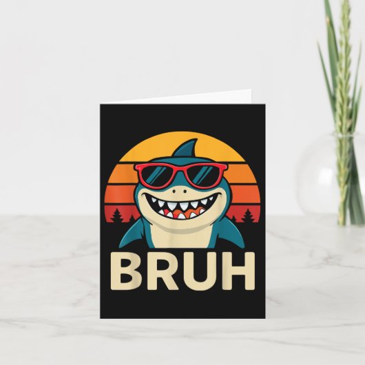 Grappige bruh haai met singles meme kaart (Voorkant)