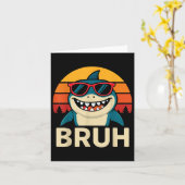 Grappige bruh haai met singles meme kaart (Gele Bloem)