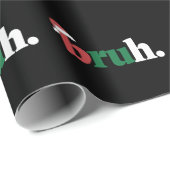 Grappige Bruh Kerstmis Kerstman Hoed Typografie Cadeaupapier (Rol Hoek)