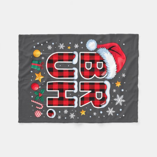 Grappige Bruh Kerstmis Plaid  Fleece Deken (Voorkant (Horizontaal))