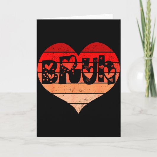 Grappige Bruh Liefde Hart Valentijnsdag Mannen Jon Kaart (Voorkant)