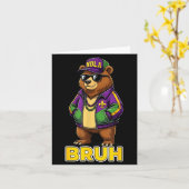 Grappige Bruh Mardi Gras Carnaval Beer Mémé  Kaart (Gele Bloem)