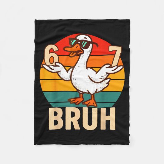 Grappige Bruh Retro Eend 6 7 Meme Kinderen Tiener Fleece Deken (Voorkant)