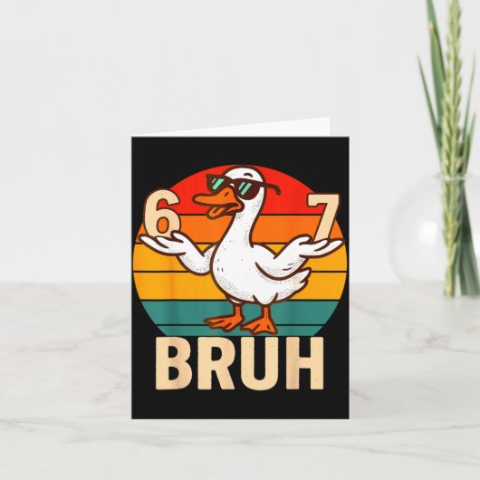 Grappige Bruh Retro Eend 6 7 Meme Kinderen Tiener  Kaart (Voorkant)