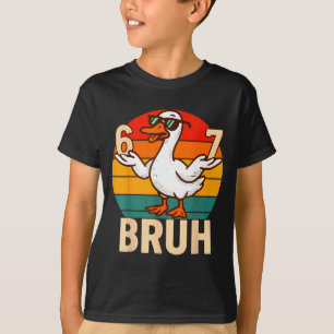 Grappige Bruh Retro Eend 6 7 Meme Kinderen Tiener T-shirt