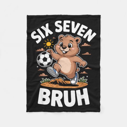 Grappige Bruh Voetbal Groundhog Day 67 Meme Pyjama Fleece Deken (Voorkant)