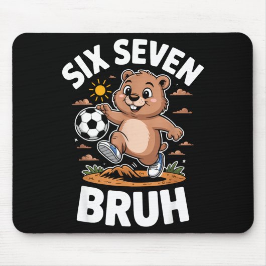 Grappige Bruh Voetbal Groundhog Day 67 Meme Pyjama Muismat (Voorkant)