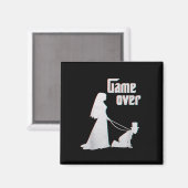 Grappige bruid bruidegom bruiloft Bachelor Bachelo Magneet (Voorkant / Achterkant)