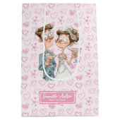 Grappige bruid bruidegom cadeau tas eigenzinnige C Medium Cadeauzakje (Achterkant)