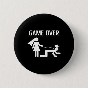 Grappige Bruid Bruidegom Trouwen Ongehuwd Feest Ronde Button 5,7 Cm