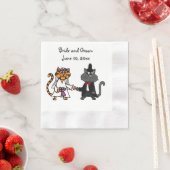 Grappige bruid en bruidegom Cat Wedding Art Servet (Insitu)