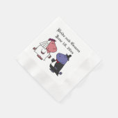 Grappige bruid en bruidegom Hippo bruiloft Cartoon Servetten (Hoek)