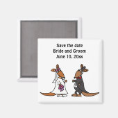 Grappige bruid en bruidegom Kangaroo bruiloft ontw Magneet (Voorkant / Achterkant)