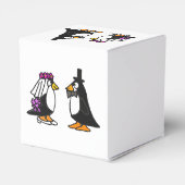 Grappige bruid en bruidegom Penguin Favor Box Bedankdoosjes (Achterkant)