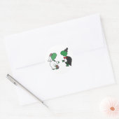 Grappige bruid en bruidegom schildpad bruiloft ont ronde sticker (Envelop)