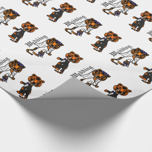 Grappige bruid en bruidegom tijger bruiloft kunst cadeaupapier