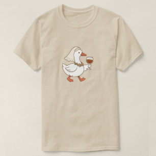 Grappige Bruid Gans Wijn Liefhebber Hen Party T-shirt