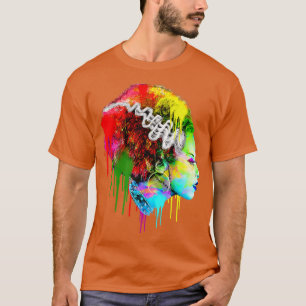 Grappige Bruid Halloween, Kleurrijke Moderne Bruid T-shirt