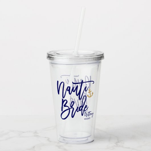 Grappige Bruid Kust Afscheidscadeaus Acryl Drinkbeker (Achterkant)