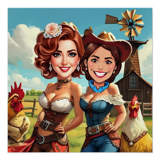 Grappige bruid om cowgirls karikatuur te zijn perfect poster (Voorkant)