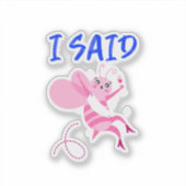 Grappige Bruid Wordt Lief Cartoon Bruiloft Geschen Sticker (Voorkant)