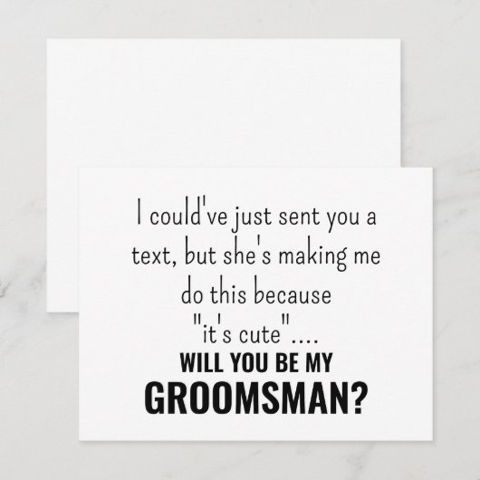 Grappige bruidegom beste man voorstel kaart; dit k bedankkaart (Voorkant / Achterkant)