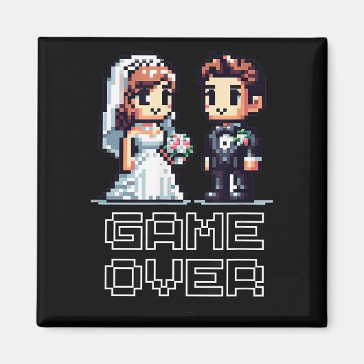 Grappige bruidegom bruid bruiloft vrijgezellenfees magneet (Voorkant)