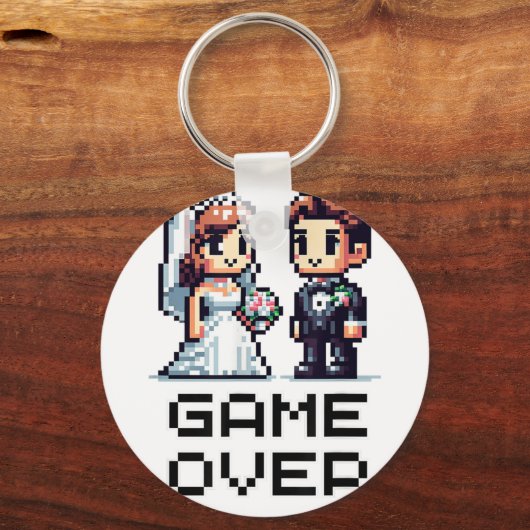 Grappige bruidegom bruid bruiloft vrijgezellenfees sleutelhanger (Voorkant)