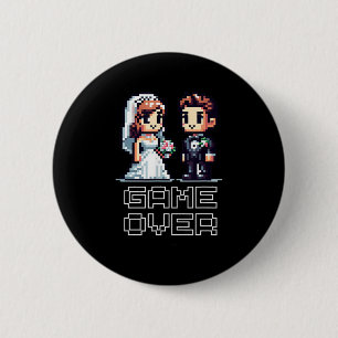 Grappige Bruidegom Bruid Trouwen Verlovingsfeest R Ronde Button 5,7 Cm