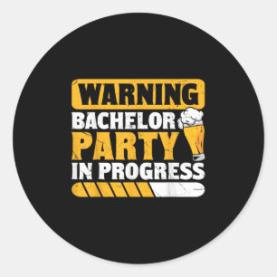 Grappige bruidegom bruiloft vrijgezellenfeest _1 ronde sticker