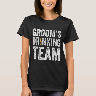 Grappige bruidegom drinkteam getuigen vrijgezellen t-shirt