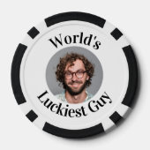 Grappige bruidegom Gezicht Vrijgezellenfeest Poker Chips (Achterkant)