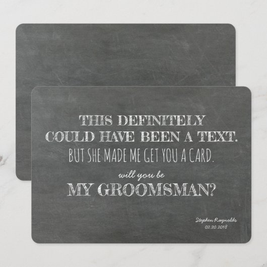 Grappige BRUIDEGOM Kaart (Voorkant / Achterkant)