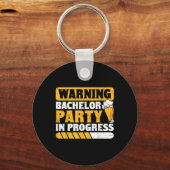 Grappige Bruidegom Trouw Bachelor Feest _1 Sleutelhanger (Voorkant)
