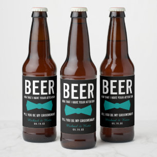 Grappige Bruidsjonker Voorstel Gepersonaliseerd Bi Bier Etiket