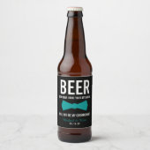 Grappige Bruidsjonker Voorstel Gepersonaliseerd Bi Bier Etiket (Voorkant)