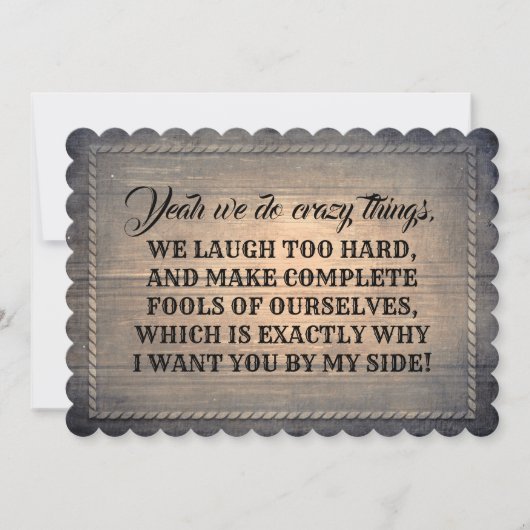 Grappige bruidsmeisje / getuige voorstel kaart (Voorkant)