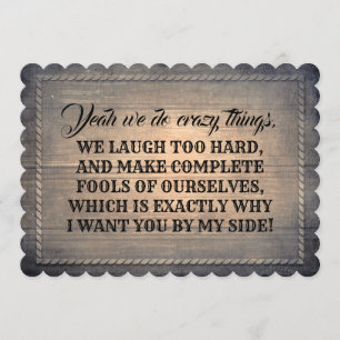 Grappige bruidsmeisje / getuige voorstel kaart