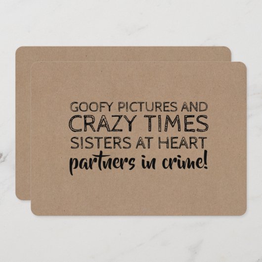 Grappige bruidsmeisje voorstel partners in crime kaart (Voorkant / Achterkant)