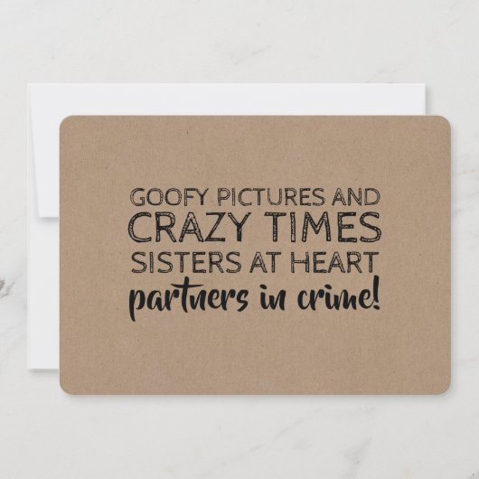 Grappige bruidsmeisje voorstel partners in crime kaart (Voorkant)