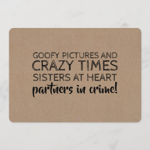 Grappige bruidsmeisje voorstel partners in crime kaart