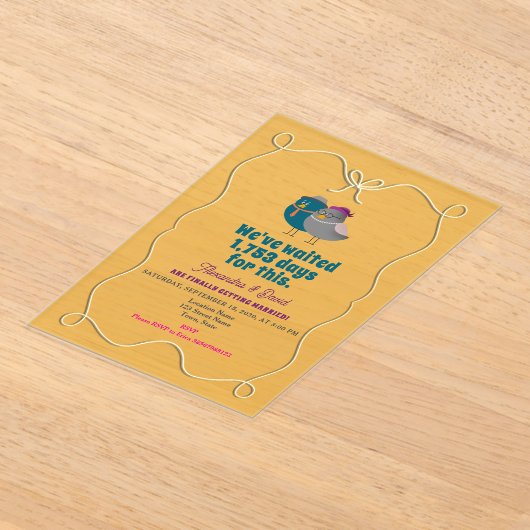 Grappige bruiloft acryl uitnodigingen (Laagn)