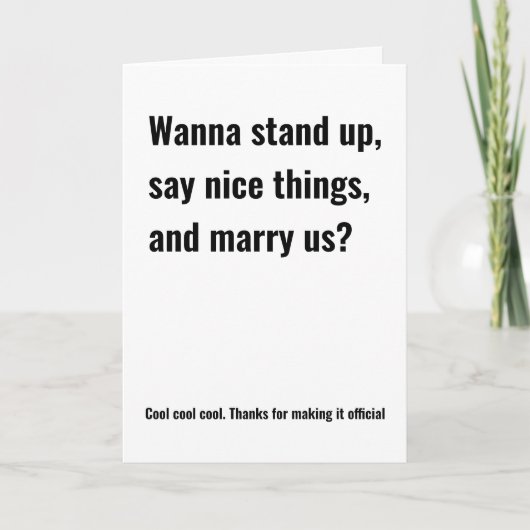 Grappige bruiloft ambtenaar voorstel Kaart hilaris (Voorkant)