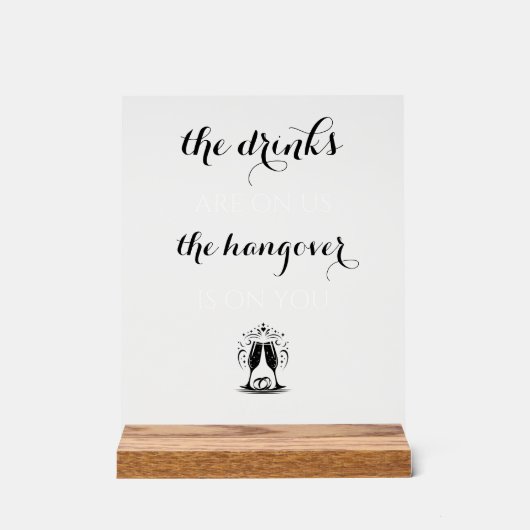 Grappige bruiloft bar acryl bord (Voorkant)