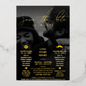 Grappige bruiloft bespaar de datum folie uitnodiging (Voorkant)