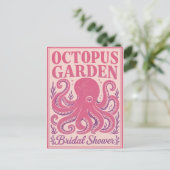 Grappige Bruiloft Feest Octopus Kustfeest Briefkaart (Staand voorkant)