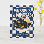 Grappige Bruiloft Mosselen Brunch Kust Bruiloft Kaart (Gele Bloem)